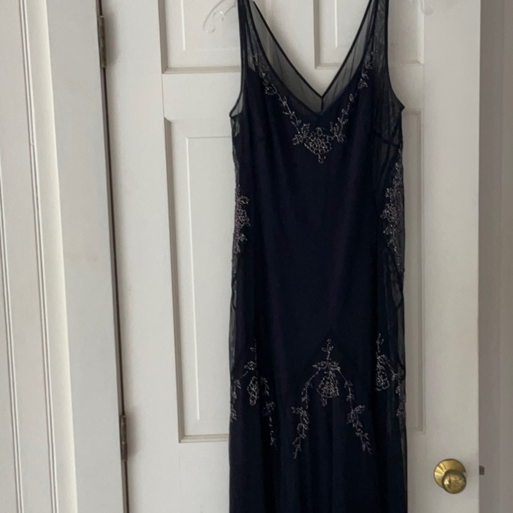 LAUNDRY BEADED DRESS 10 handkerchief hem